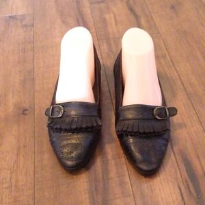 Vintage -‎ Sabantini Black Leather Brouge Loafers